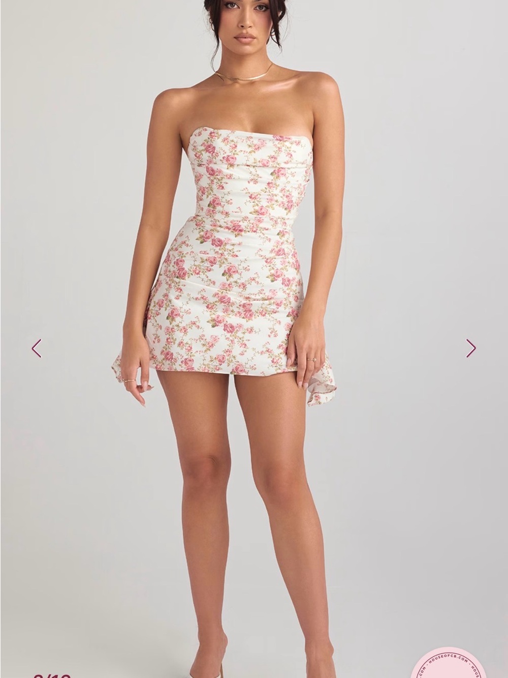 House of CB JASMINE
Rose Print Draped Corset Dress